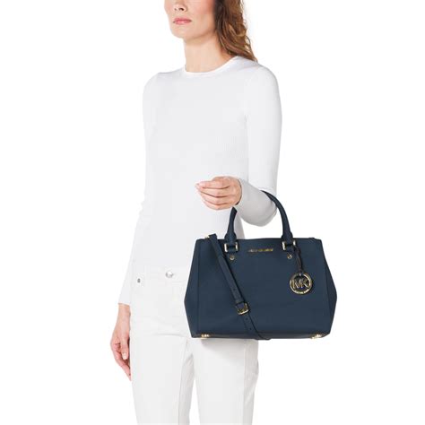 michael kors medium sutton satchel blue|MICHAEL Michael Kors Women's Sutton Medium Satchel, Steel .